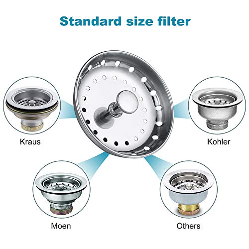 6 Pack of Kitchen Sink Stopper Strainer,Carry360 Anti-Clogging Stainless Steel Sink Disposal Stopper, Perforated Basket Drain Filter Sieve or Keep Water for Kitchen Sink Drain