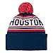 NFL Youth Boys 8-20 Cuffed Knit with Pom Hat, Houston Texans, Deep Obsidian, One Size