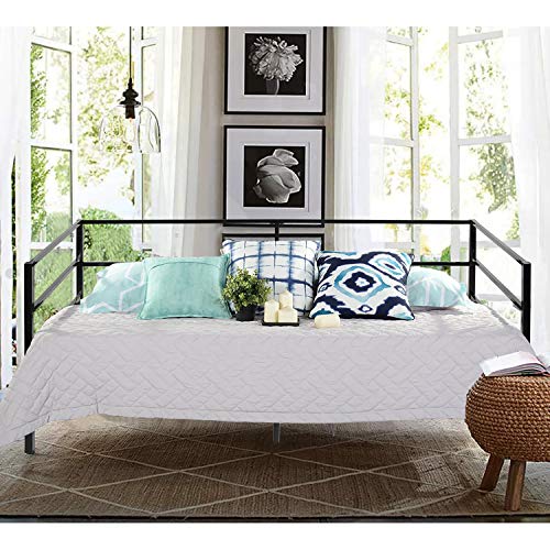 GreenForest Daybed Twin Size Bed Frame with Headboard and Stable Steel