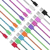 Micro USB Cord 10ft, Pofesun 10 Pack 10FT Nylon Braided High Speed USB 2.0 A Male to Micro B Sync and Charging Cables for Android, Samsung, Kindle, HTC, Nexus, Sony, Motorola, and More