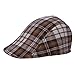 Bigood Child Flat Cap Hat Gatsby Ivy Newsboy Ascot Peaked Plaid Berets Brown