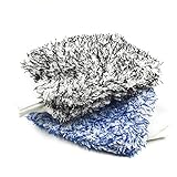 AVA Prime 2 Pack Premium Cyclone Microfiber Wash Mitts, Large of 11''x8'',Totally Scratch & LINE-Free,Holds Tons of Suds for Effective Washing -Blue&Black