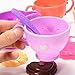 FunsLane Colorful Tea Party Set Toy with Cartoon Pink Smile face Teatop and Colorful Cute Teacups Sets for Pretend Play Accessories 11 PCS