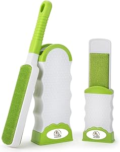 Valerio Pet Hair Remover Brush - Lint Brush - Fur Remover - Fur & Lint Removal - Dog & Cat Hair Remover - Double-Sided Brush with Self-Cleaning Base - for Furniture Clothing Car Seat