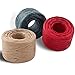 EOOUT 327Yd Raffia Paper Ribbon - 3 Rolls Red Green Kraft 1/4