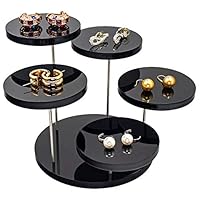 CSILife Acrylic Display Risers Set | 5pcs Adjustable Display Stand | Display Shelf for Cupcake - Black