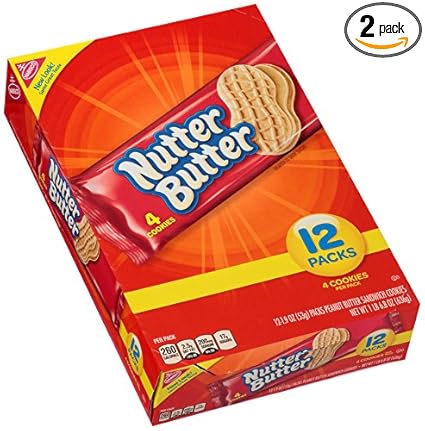 Nabisco Nutter Butter Peanut Butter Sandwich Cookies 12 Count 16 7oz Box Pack Of 2 Amazon Com Grocery Gourmet Food