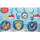 Pokemon 'Pikachu and Friends' Hanging Swirl Decorations (12pc)