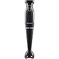 Elite Gourmet EHB1023 Immersion Hand Blender 300 Watts 2 Speed Mixing with Detachable Blades, Detachable Wand Stick Mixer, Smoothies, Baby Food, Soup, Black