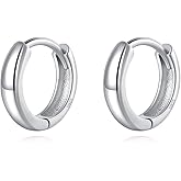 Reffeer 925 Sterling Silver Small Round Hoop Earrings for Women Teen Girls Huggie Hoop Earrings Minimalist Hoop Earrings