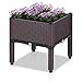 SUNVIVI OUTDOOR Plastic Raised Garden Bed Elevated Planter Box Kit Rattan Pattern with Self-Watering Design and Compact Footprint, Perfect for Flowers Vegetables and Herbsthumb 1