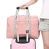 Travel Foldable Waterproof Tote Bag - Mr.Pro Carry Storage Luggage Bag, Fashion Trip Organized Zipper Tote Handbag (Pink)