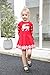 SMILING PINKER Little Girls Christmas Dress Reindeer Snowflake Xmas Gifts Winter Knit Sweater Dresses (3-4T, red)