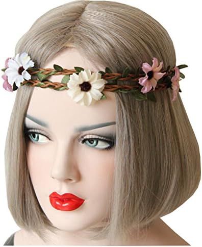 LuckyZ Handmake Wedding Bridal Pearl Forehead Headband Hair Band (M, Daisy)