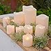 Indoor Outdoor Candles - Flameless LED Plastic Candle Set of 12, Water Resistant, Warm White and Color Changing Glow, Batteries Included