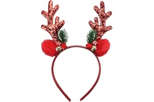 GOSUOA Christmas headbands for women,Red Reindeer Antlers Hair Bands,Holiday Party Decorations Christmas Costume Christmas Accessories for Women Girls
