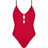 Colloyes Women's Cutout One Piece Swimsuits V Neck Crisscross Back Bathing Suit Adjustable Straps Swimwear