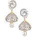 Swasti Jewels Bollywood Style Zircon CZ Jhumka Earrings with Dangling Pearls for Women 2