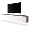 Selsey-Kane-Mueble-TV-FlotanteMesa-TVMueble-para-SalonMueble-TV-Suspendido-180-cm-con-LED-NogalBlanco-Brillante