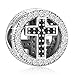 ANGEMIEL 925 Sterling Silver CZ Cross Charms with God All Things are Possible Fit European Snake Bracelets