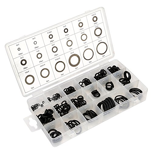 DIFEN 225 Pcs/18 Sizes Rubber O-Ring Sealing Gasket/Washer Seal Assortment Set for Plumbing,Automotive,General Repair with Case