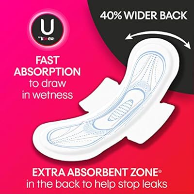 U By Kotex Security Maxi Pads With Wings Overnight Unscented 70 Count