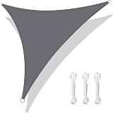 HEYOMART Sun Shade Sail 5x5x5m Triangle UV40+ Waterproof Grey with Ropes