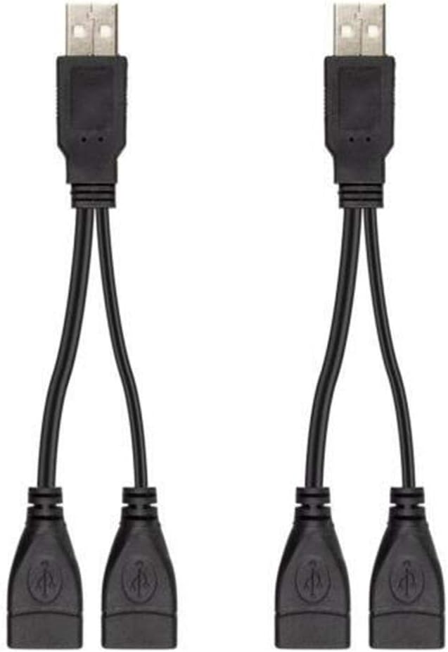 wapern 2pcs Dual USB Splitters Charger Cables Y-Splitter For Tesla Model 3 QI Wireless Charger