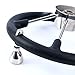 Amarine Made 5 Spoke Boat Marine Destroyer Steering Wheel 13-1/2 Inch with Black Foam Grip and Knob
