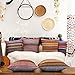Merrycolor Decorative Throw Pillow Cover for Couch Sofa Bed Bohemian Retro Stripe Cotton Blend Linen Pillow Case 4 Pieces, 18''x18''inches