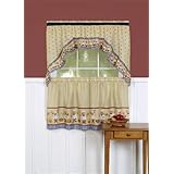 Achim Home Furnishings Cucina Tier and Swag Set, 58 24-Inch, 57