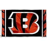 Cincinnati Bengals Black Jungle Stripes Flag Outdoor Indoor 3x5 Foot Banner