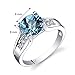 PEORA Swiss Blue Topaz and Diamond Cathedral Ring for Women 14K White Gold, Natural Gemstone Birthstone, 2.25 Carats Round Shape, 8mm, Sizes 5 to 9