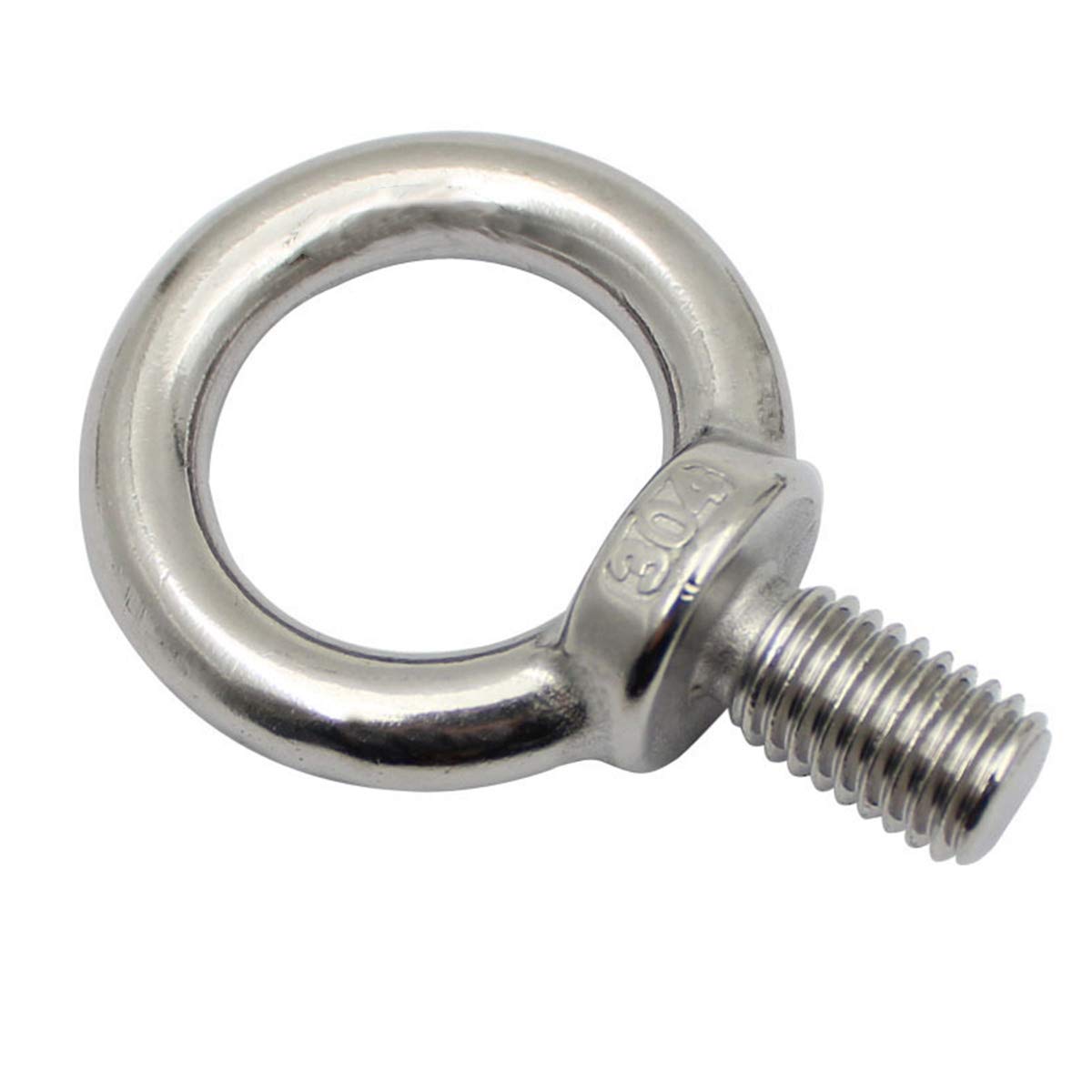 6PCS Ring Lifting Eye Bolts Male Threaded Nut Fastener 304 Stainless Steel,Pack-of-6, M10