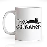 Gkodw The Catfater Funny 11oz Double-Sided Ceramic Mug, Cute Coffee Mug for Cat Dad Pet Lover, Christmas Father Day Birthday Gifts for Cat Owner Animal Lover, Pet Owner Gifts for Men B