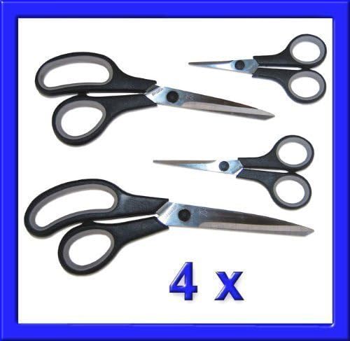 Scissors – 4-Piece Set for Right or Left Handers Dressmaking Shears/Scissors/Craft Scissors + Yarn Scissors