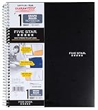 Five Star Spiral Notebook, Graph Ruled, 1 Subject, 8.5 x 11 Inches, 100 Sheets, Assorted Colors (06190)