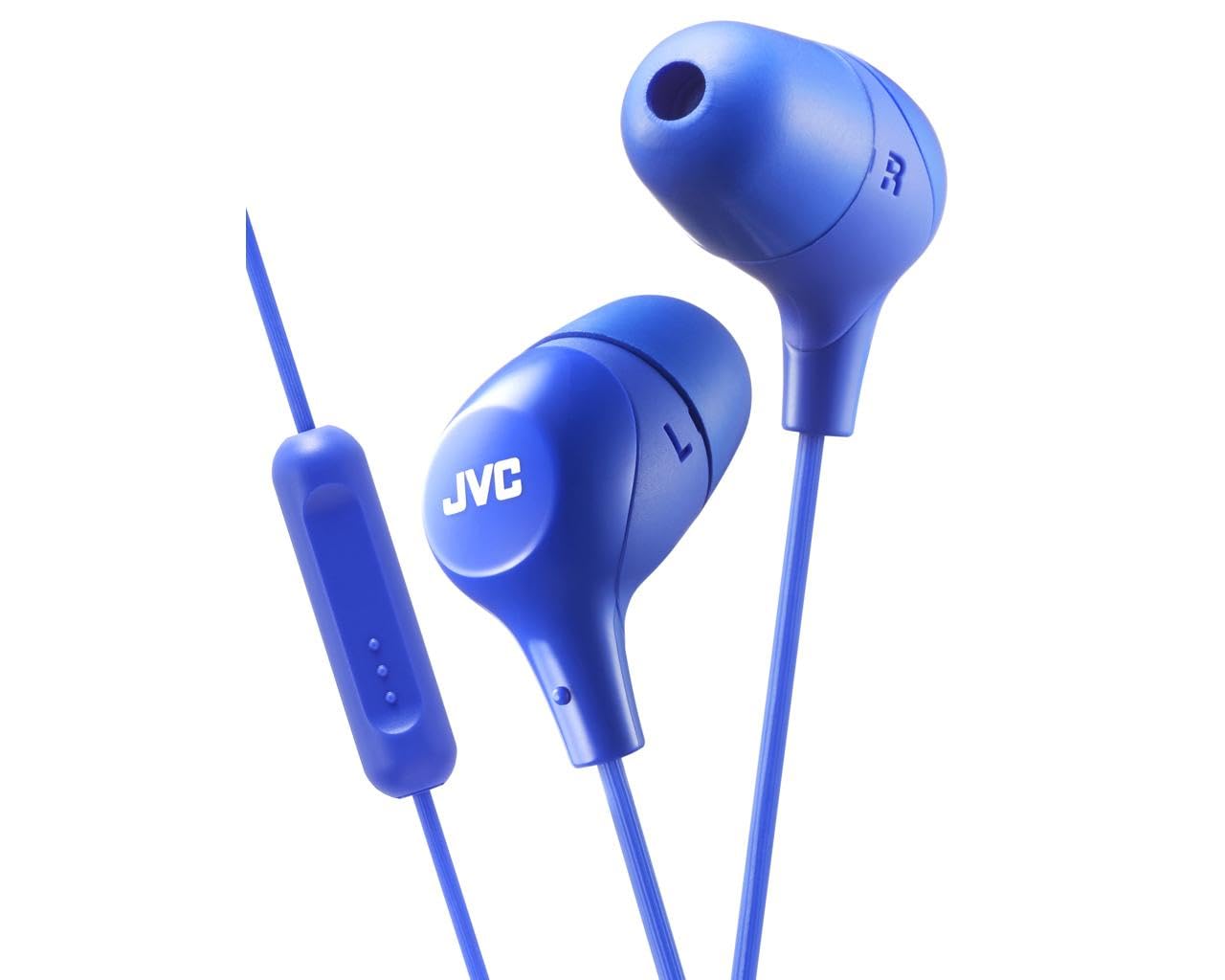 JVC HAFX38MA Marshmallow Custom Fit In-Ear Headphone with Remote and Microphone - Blue