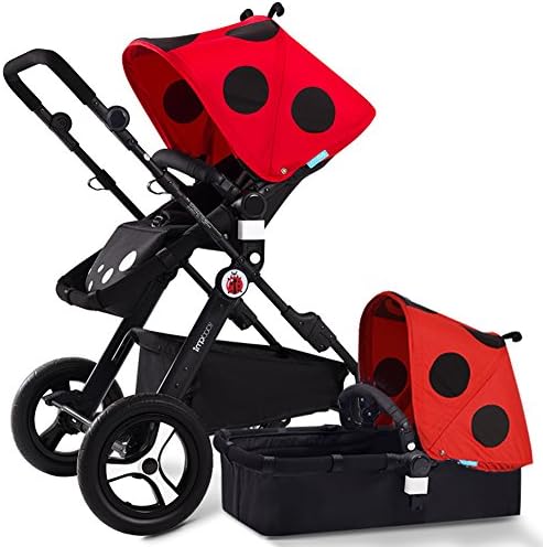 Impbaby I2 Folding Lightweight Baby Stroller with Bassinet (Ladybug)