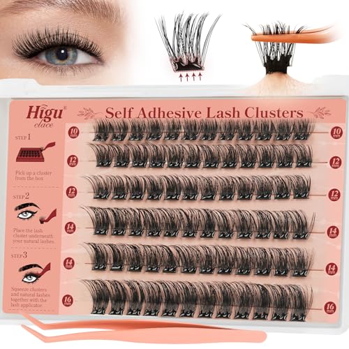 Higu Clace Manga False Eyelashes Kit with Tweezers (Natural 01) | Press And Go Eyelashes Without Glue And Removal, Mix 10-16mm, Easy To Use At Work, Travel, Weddings And Parties