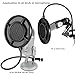 Pop Filter 6-Inch for Blue Yeti Microphone,SOONHUA Double-Layer Metal Mesh Professional Studio Mic Pop Shield with 360 Degree Flexible Gooseneck Screw Clamp for Recording Vocals