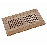 WELLAND 6 Inch x 12 Inch Red Oak Hardwood Vent Floor Register Flush Mount, Unfinished