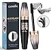 4D Silk Fiber Lash Mascara, Lengthening and Thick, Long Lasting, Waterproof & Smudge-Proof, All Day Exquisitely Lush, Full, Long, Thick, Smudge-Proof Eyelashes