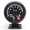 YUXIwang Toerenteller 3.75 “95mm Toerenteller RPM Gauge Wit Geleid met Interne Shift Licht Zwart Geval