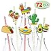 JOYIN 24 PCs Fiesta Paper Striped Straws for Cinco De Mayo Taco Party Decoration, Luau Event Photo Props, Fun Mexican Coco Theme Supplies for Carnival Festival, Birthdays and Party Favors