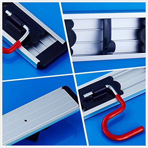 Cavoli Wall Mounted Broom Hanger and Dust Mop Closet Equipment Storage Organizer 16 Inches (3 Positions & 2 Hooks)