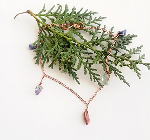 Natural stone anklet - Gypsy anklet Boho beach jewelry Beach anklet Copper wire Gypsy jewelry Lace anklet Anklets for women Women anklet