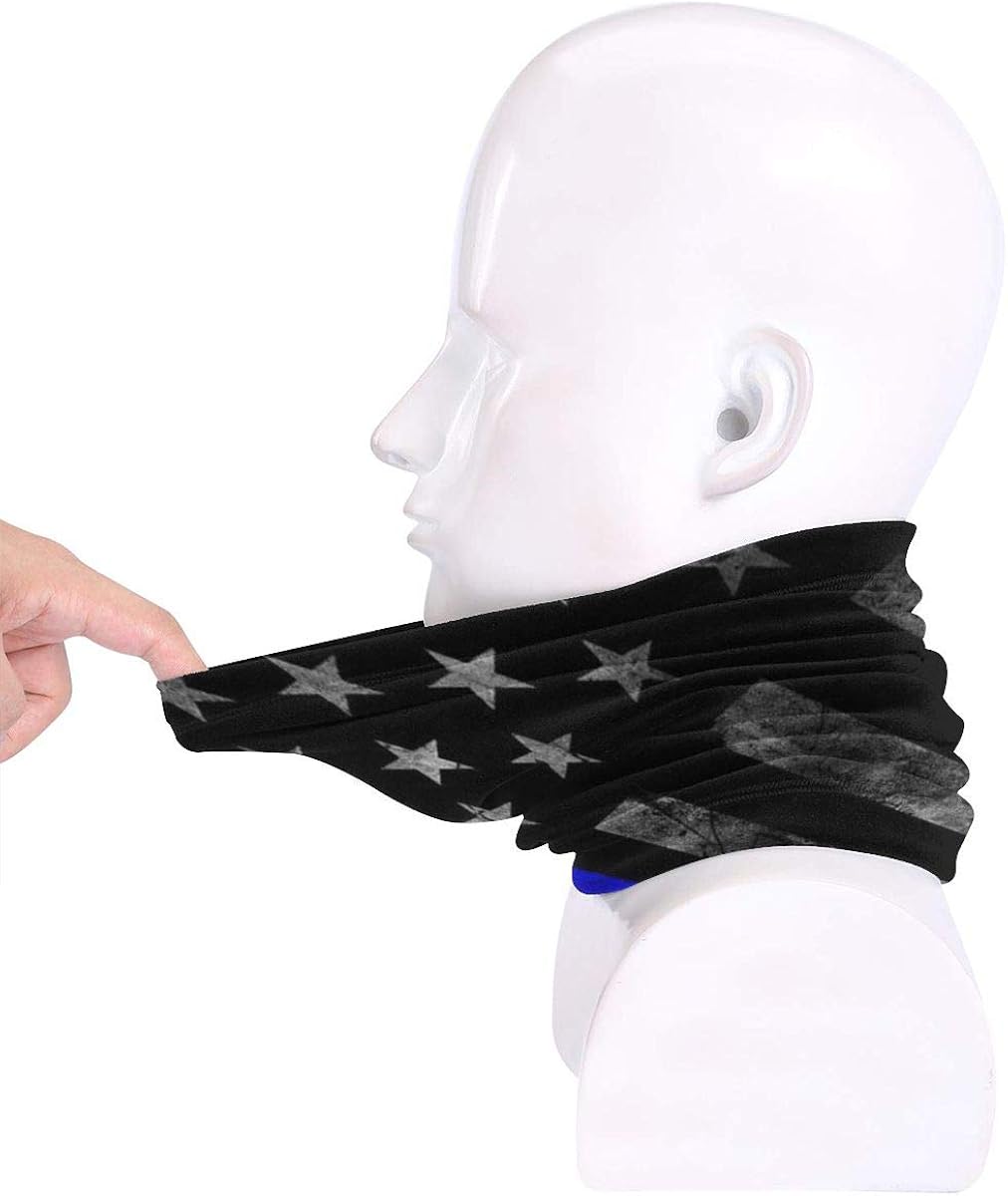 Face Mask Bandana Blue Lives Matter Flag Ear Face Mask for Men Women, Dust-Free Neck Warmer Cover Sportswear for Cycling, Cold Weather, Ski, Multifunctional Shield Scarf: Clothing