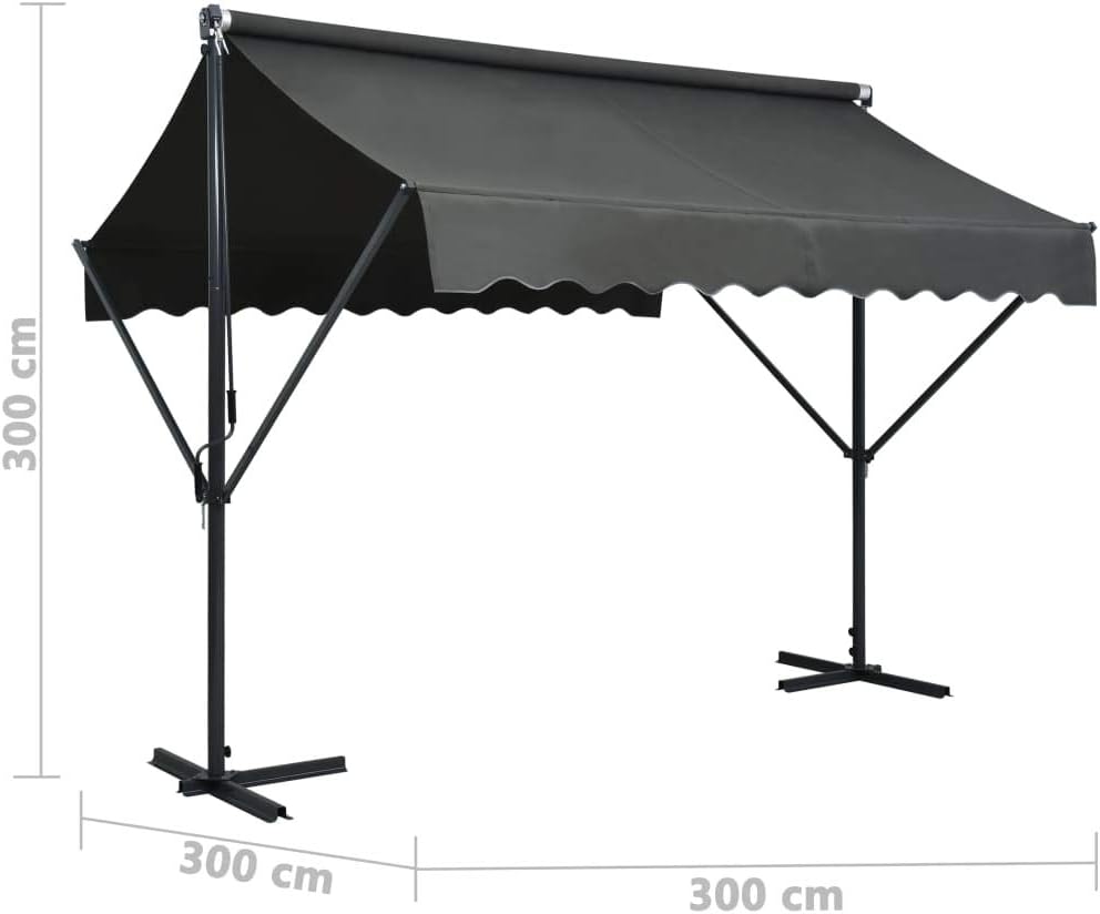 Vidaxl Free Standing Awning Uv Weather Resistant Outdoor Garden Patio Umbrella Sunshade Canopy 300x300cm Anthracite Amazon Co Uk Kitchen Home