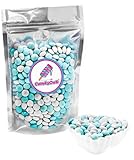 Light Blue and White m&m 2lb (2 pound - 32oz) Milk Chocolate in sealed stand-up pouch bag